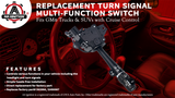 Turn Signal Multi-Function Switch - Replaces 12450067, D6299A, 2330856 - Compatible with Chevy, GMC, Cadillac Vehicles - Trailblazer, Silverado, Suburban, Avalanche, Yukon, XL, Tahoe, Sierra, Envoy