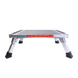Adjustable Aluminum Platform RV Step - 19x14.5 Inch Portable Aluminum Adjustable Leg Height and Foldable Trailer Step Stool with Non-slip Rubber Feet Supports 1000lbs for RV Camper Van, Motorhome, SUV