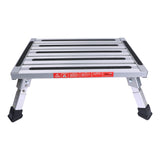 Adjustable Aluminum Platform RV Step - 19x14.5 Inch Portable Aluminum Adjustable Leg Height and Foldable Trailer Step Stool with Non-slip Rubber Feet Supports 1000lbs for RV Camper Van, Motorhome, SUV