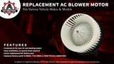 AC Heater Blower Motor - Compatible with Acura, Dodge, Ford, Honda, Jeep Vehicles & More - TL, 200, Sebring, Journey, Ram 1500, Pilot, Accord, Edge - Replaces 15-80644, 79310STKA41, 5191345AA