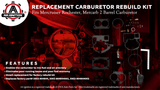 Replacement Rochester 2 Barrel Carb Rebuild Kit with Float - Compatible with Mercury, GM 2.5L, 3.0L, 4.3L, 5.0L, 5.7L Alpha, Bravo Engines - Replaces 3302-804844, 18-7098, 76086, 50844, 9-37612