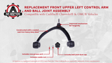 Replacement Front Upper Left Control Arm and Ball Joint Assembly - Compatible with Cadillac, Chevy and GMC Vehicles - Escalade, Silverado 1500, Suburban, Tahoe, Sierra 1500, Yukon - Replaces RK80669