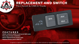 Replacement 4WD Selector Switch - Compatible with Chevy & GMC Vehicles - K1500 1996-1999, K2500 Suburban, Tahoe, Suburban, 1996-2000 K2500, Yukon - Replaces 15969707, 19168766, 901-154, 901154
