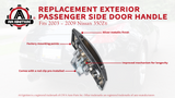 Replacement Passenger Side Exterior Door Handle - Replaces 80606-CD01E, 80606-CD00E - Compatible with Nissan 350Z 2003, 2004, 2005, 2006, 2007, 2008, 2009 - Models 03, 04, 05, 06, 07, 08, 09