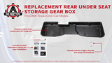 Rear Under Seat Storage Gear Box - Replaces 23183674 - Compatible with Chevy Silverado and GMC Sierrra 1500, 1500 HD, 2500 HD, 3500 HD - 2007-2018 Crew Cab Models - Underseat Accessories Organizer
