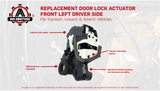 Door Lock Actuator Driver Side Motor - Front Left Driver Side - Compatible with Toyota 4Runner, Camry, Tundra - Lexus ES350, GS350, LS460, RX450h - Scion tC, xB, xD - Replaces 69040-06180, 69040-0C050