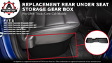 Rear Under Seat Storage Gear Box - Replaces 23183674 - Compatible with Chevy Silverado and GMC Sierrra 1500, 1500 HD, 2500 HD, 3500 HD - 2007-2018 Crew Cab Models - Underseat Accessories Organizer