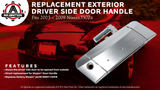 Replacement Driver Side Door Handle - Replaces 80607-CD41E, 80607-CD40E - Compatible with Nissan 350Z 2003, 2004, 2005, 2006, 2007, 2008, 2009 - Exterior Door with Key Hole - 03,04,05,06, 07, 08, 09