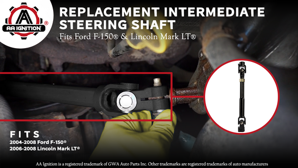 Intermediate Steering Shaft with U Joint Coupler - Compatible with