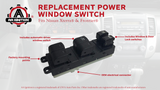 Power Window Switch Fits Nissan Frontier, Nissan Xterra - Replaces 25401-EA003-2005, 2006, 2007, 2008, 2009, 2010, 2011, 2012 Models - Driver Power Window Switch
