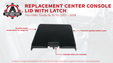 Center Console Lid Replacement Kit with Latch - Compatible with Chevy, GMC, Cadillac - 2007-2013 - Silverado 1500, Avalanche, Tahoe, Suburban, Sierra 2500HD, 3500HD, Yukon XL - 20864151, 20864153