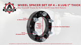 Wheel Spacer Set of 4-6 Lug 1 inch Thick 25mm Lug Centric Hub Adapter 6x5.5 - Compatible with Toyota Vehicles - 1996-2018 4Runner, 01-07 Sequoia, 2001-18 Tacoma, Tundra, FJ Cruiser - 6x139.7mm