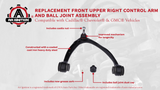 Replacement Front Upper Right Control Arm and Ball Joint Assembly - Compatible with Cadillac, Chevy and GMC Vehicles - Escalade, Silverado 1500, Suburban, Tahoe, Sierra 1500, Yukon - Replaces RK80670