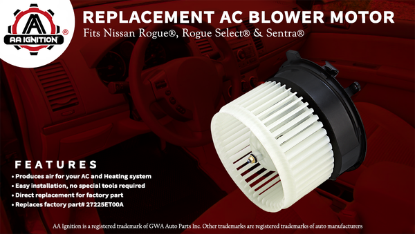 Replacement AC Heater Blower Motor, Compatible with Nissan Vehicles, R   GWA Auto Parts