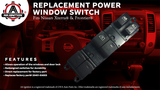 Power Window Switch Fits Nissan Frontier, Nissan Xterra - Replaces 25401-EA003-2005, 2006, 2007, 2008, 2009, 2010, 2011, 2012 Models - Driver Power Window Switch