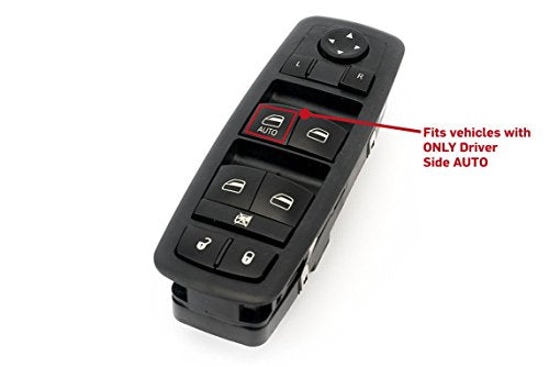 Driver Side Master Power Window Switch - Compatible with Dodge and Jeep Vehicles - 2008-2012 Nitro and Liberty, 2009-2010 Journey - Replaces Part 4602632AH, 4602632AF, 4602632AB, 4602632AG - 8 Pins