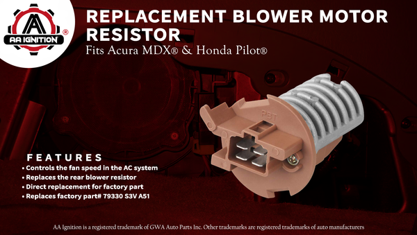 Acura MDX Blower Resistor Rear Blower Motor Resistor For Acura MDX 2001-2006 & Honda Pilot 2003-2008 – ISUMO Brand Honda Pilot Blower Resistor