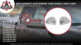 Replacement Side Mirror Turn Signal Light Lamp Set - Replaces 68302828AA, 926-122, 68261240AA - Compatible with Dodge Trucks - Ram 1500, Ram 2500, Ram 3500, 4500, 5500 - Left and Right Blinkers