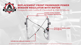 Replacement Front Passenger Power Window Regulator with Motor - Compatible with Cadillac, Chevy, GMC - Escalade, Silverado 1500HD, Suburban 2500, Tahoe, Sierra 3500 Classic, Yukon - Replaces 741-645