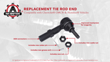 Replacement Tie Rod End - Compatible with Chevy, GMC and Hummer Vehicles - 2001-2014 - Avalanche 2500, Silverado 1500 HD, Suburban, Sierra 1500 HD, Yukon XL 2500, H2 - Replaces ES3609 - Outer Tie Rod