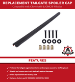 Replacement Tailgate Spoiler Cap - Compatible with Chevrolet and GMC Vehicles - 1999-2007 Silverado 1500, 2500 HD Classic, Sierra 2500, 3500HD - Replaces 15932249, GM1909101 - Tail Gate Protector Trim