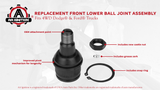 Replacement Front Lower Ball Joint Assembly - Compatible with Ford and Dodge 4WD Trucks - Excursion, F-250 HD, F-350 Super Duty, Ram 2500, 3500, 3500 RWD - Replaces K8607T, 1C3Z3050AB, 5C3Z3050AA