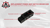 Replacement Power Seat Switch Driver Side - Replaces PSW5 - Compatible with Ford, Lincoln & Mercury Vehicles - Edge, Escape, Explorer, F-150, F-250 & F-350 Super Duty, Milan, Mountaineer, MKX, Mariner