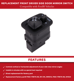 Replacement Front Driver Side Door Mirror Switch - Compatible with Ford Vehicles - Escort, Excursion, Expedition, F-150, F-250, F-350 Super Duty, Thunderbird, Windstar - Replaces F65Z17B676AB, 901-319