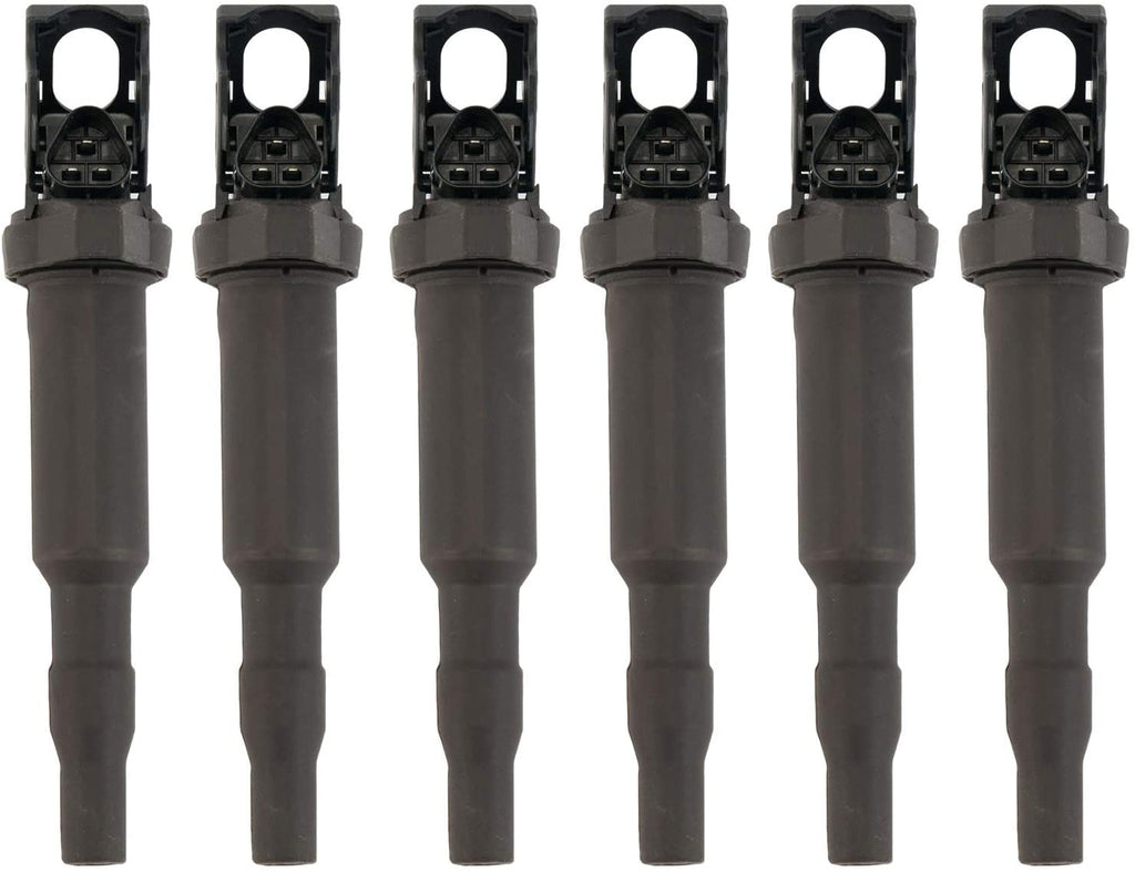 Ignition Coil Pack Set of 6 - Replacement for Bosch 0221504470 - Fits BMW Vehicles