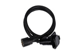 7 Way Trailer Extension Cord - 4 feet - Double Prongs Connector - Weatherproof - 7 Pin Wiring Connector Plug - Gooseneck Hitch Extender or 5th Wheel Trailer, RV, Caravan, Truck, Van - 10-14 AWG