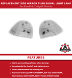 Replacement Side Mirror Turn Signal Light Lamp Set - Replaces 68302828AA, 926-122, 68261240AA - Compatible with Dodge Trucks - Ram 1500, Ram 2500, Ram 3500, 4500, 5500 - Left and Right Blinkers