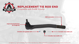 Replacement Tie Rod End - ES80754 - Compatible with Ford Vehicles - 2005, 2006, 2007, 2008, 2009, 2010, 2011, 2012, 2013, 2014, 2015, 2016 F-250 Super Duty, F-350 Super Duty - Front Left Outer Tie Rod