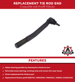 Replacement Tie Rod End - ES80754 - Compatible with Ford Vehicles - 2005, 2006, 2007, 2008, 2009, 2010, 2011, 2012, 2013, 2014, 2015, 2016 F-250 Super Duty, F-350 Super Duty - Front Left Outer Tie Rod