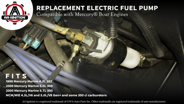 Pompe à carburant électrique pour bateau MERCURY Mercruiser 4.3 5.0 5.7 861155 Pompe à carburant marine A3 V6 V8 Carb  34