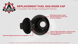 Replacement Fuel Gas Door Vapor Cap - Compatible with Dodge Vehicles - 2008, 2009, 2010, 2011, 2012, 2013, 2014, 2015, 2016, 2017, 2018, 2019, 2020 Challenger - Replaces 68250120AA - Fuel Filler Cover