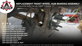Front Wheel Bearing - Compatible with Chevy, Cadillac and GMC 4WD - Escalade, Avalanche, Silverado 1500, Suburban, Tahoe, Sierra, Yukon - Replaces 515096, 930-611, 10393171, 22841381 - Hub Assembly