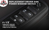 Driver Side Master Power Window Switch - Compatible with Dodge and Jeep Vehicles - 2008-2012 Nitro and Liberty, 2009-2010 Journey - Replaces Part 4602632AH, 4602632AF, 4602632AB, 4602632AG - 8 Pins