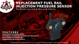 Fuel Rail Injection Pressure Sensor - Replaces CM5229, 0261230093, 3F2Z9G756AC - Compatible with Ford, Lincoln & Mercury Vehicles - Crown Victoria, F250 Super Duty, Focus, Explorer, Mustang, E-150
