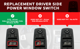 Driver Side Master Power Window Switch, Double Auto Button ONLY - Compatible with Chrysler, Dodge & Jeep, Ram, Grand Caravan, Journey, Liberty - Replaces 4602863AD, 4602870AD, 901-473, 4602863AB