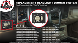 Headlight Instrument Panel Dimmer Dome Lamp Switch - Replaces 15755595, 15738843, D1534G - Compatible with Chevy and GMC Vehicles - Avalanche, Silverado, Tahoe, Suburban, Sierra, Yukon 99, 00, 01, 02