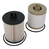 Replacement Fuel Filter - Compatible with Ford Vehicles - 2008-2010 F250, F350, F450, F550 Super Duty - Replaces FD4617, 3C346731AA - 6.4L Powerstroke Diesel Upper Fuel Bowl & Lower Lifter Pump Filter