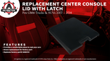 Center Console Lid Replacement Kit with Latch - Compatible with Chevy, GMC, Cadillac - 2007-2013 - Silverado 1500, Avalanche, Tahoe, Suburban, Sierra 2500HD, 3500HD, Yukon XL - 20864151, 20864153