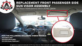 Passenger Side Sun Visor Right Side Tan Beige with Lamp - Compatible with Nissan & Infiniti Vehicles - Pathfinder, QX60, 2013 JX35 - Replaces 96400-9PB0A, 96400-3JA0A, 964003JA0A, 964009PB0A