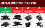 Ignition Coil Pack Set of 8 - Replaces 12570616, D510C - Compatible with Chevy, GMC, Pontiac, Cadillac 5.3L, 6.0L V8 - G8, Grand Prix, Tahoe, Yukon, Silverado, Impala, Trailblazer, Avalanche