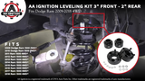 3 Inch Front and 2 Inch Rear Leveling Kit, Compatible with Dodge Ram 1500 4WD - 2009-2018 4x4-3" Front, 2" Rear Strut Suspension Lift Spacers Set - Forged Aircraft Billet Aluminum Construction