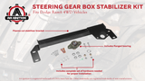 Steering Gear Box Stabilizer Kit - Compatible with Dodge Ram Trucks - 1994-2001 Ram 1500, 1994-2002 Ram 2500 & 3500 Four Wheel Drive 4x4 - Dual Steering Stabilizer Shock Brace Bar - Death Wobble Fix