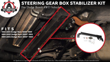 Steering Gear Box Stabilizer Kit - Compatible with Dodge Ram Trucks - 1994-2001 Ram 1500, 1994-2002 Ram 2500 & 3500 Four Wheel Drive 4x4 - Dual Steering Stabilizer Shock Brace Bar - Death Wobble Fix