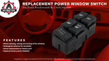 Master Power Window Switch - Driver Side Door - Compatible with Chevy Impala & Buick Rendezvous 2000-2005 - Replaces GM Part 10283834, 10422427, 901-001