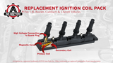 Ignition Coil Pack - Compatible with Chevy, Buick, Cadillac Vehicles - 2011-2018 - 1.4L Encore, ELR, Cruze, Cruze Limited, Sonic, Trax, Volt - Replaces D521C, 55577898, 55579072, 25198623, UF669