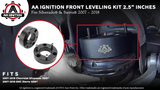 AA Ignition Front Leveling Kit 2.5" Inches - Compatible with Chevy Silverado & GMC Sierra 2007-2018, 1500 2WD, 4WD, 1500 2 Wheel Drive, 4x4 - Front Strut Spacers - Forged Aircraft Aluminum Billet
